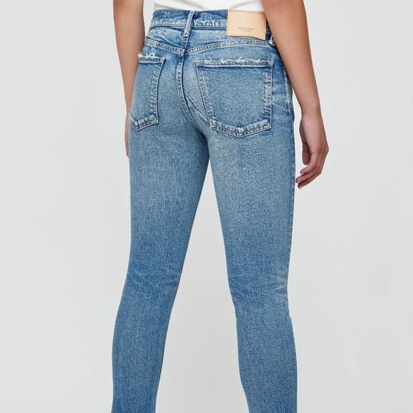 $360 Moussy Vintage Blue Hawthorne Skinny Jean In Light Blue Size 27